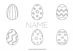 Free coloring Children's activities Easter eggs Easter Easy coloring pages