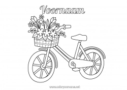 Gratis tekening Bloemen Voertuigen Intermediaire kleurplaten Fiets Tweewielers