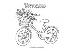 Kostenlose Zeichnung Blumen Fahrzeuge Mittelstufenmalvorlagen Fahrrad Zweiräder