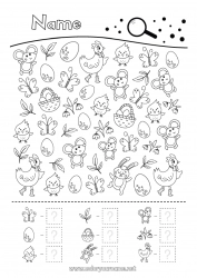 Free coloring Spring Children's activities Easter I spy Symbols