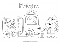 Coloriage gratuit Camion Véhicules Pompier Coloriages faciles Camion de pompier Métier Véhicules de secours et d'urgence Camions et véhicules utilitaires Métiers de la Sécurité Véhicules personnages