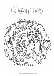Disegno gratuito Mandala Dinosauri Animale
