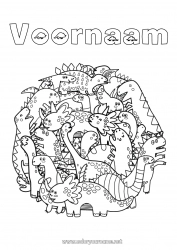 Gratis tekening Mandala Dinosaurussen Dier