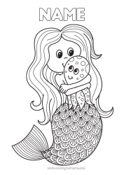 Free colouring Mandala Jellyfish Sea Siren Marine or aquatic animals Octopus