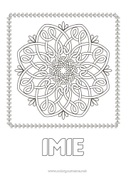 Kolorowanka do personalizacji Mandala Irlandia Triskelion Celtycki
