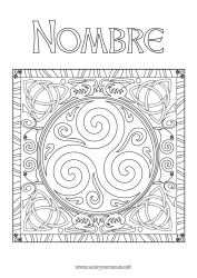 Dibujo libre Mandala Irlanda Día de San Patricio Trisquel Céltico