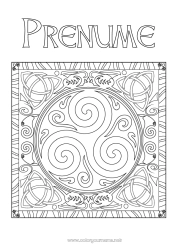 Pagină de colorat personalizată Mandala Irlanda Sărbătoarea Sfântului Patrick Triskell Celtic