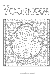 Kleurplaat aanpassen Mandala Ierland Saint Patrick's Day Triskel Keltisch