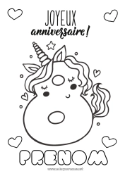 Dessin gratuit Anniversaire Chiffre Licorne Coloriages faciles Joyeux anniversaire (français) Message Gros chiffre âge Dragons, licornes et animaux fantastiques