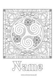 Coloring to customize Mandala Ireland Saint Patrick's Day Triskelion Celtic