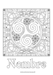 Colorear para personalizar Mandala Irlanda Día de San Patricio Trisquel Céltico