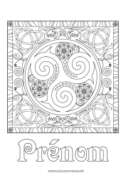 Coloriage à personnaliser Mandala Irlande Fête de la Saint Patrick Triskell Celtique