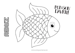 Free colouring Animal Fish April Fool's Day Marine or aquatic animals