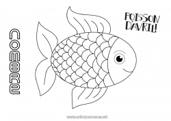 Colorear gratis Animales Pescado Día de los Inocentes Animales marinos o acuáticos