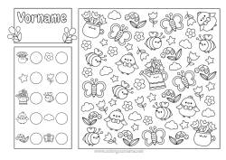 Kostenlose Malvorlage Frühling Küken Schmetterling Kinderaktivitäten Biene Tulpe Finde und entdecke Insekten Bauernhoftiere