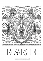 Free drawing Wolf Mandala Fox Animal Forest animals