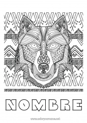 Colorear gratis Lobo Mandala Zorro Animales Animales del bosque