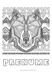 Pagină de colorat gratuită Lup Mandala Vulpe Animal Animale din pădure