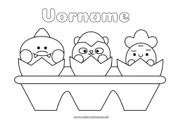 Kostenlose Malvorlage Kawaii Essen Tier Ostereier