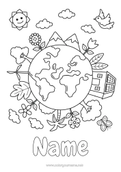 Free colouring Ecology Planets and solar system Intermediate colouring sheets Earth Earth Day Astronomy