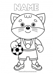 Free drawing Football Soccer ball Sport Cat Animal Cup, trophy, medal Dog and cat Coach Team sports Competitions and Rewards Soccer player