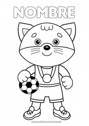 Colorear para personalizar Fútbol Balón de fútbol Sport Cat Animales Copa, trofeo, medalla Perros y gatos Entrenador Deportes en equipo Competitions and Rewards Jugador de fútbol