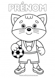 Dessin gratuit Football Ballon de foot Sport Chat Animal Coupe, trophée, médaille Chiens et chats Coach, entraineur Sports d'équipe Compétitions et récompenses Footballeur footballeuse