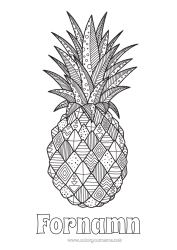 Gratis färgläggning Mandala Mat Ananas Frukter