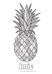 Rysunek za darmo Mandala Jedzenie Ananas Owoce