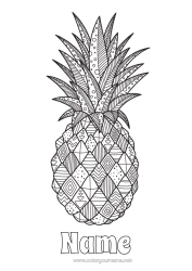 Free colouring Mandala Food Pineapple Fruit