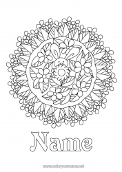 Free coloring Flowers Mandala Spring Bunny Complex coloring pages Forest animals