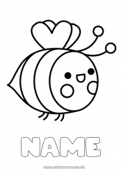 Free coloring Animal Bee Easy coloring pages Insects