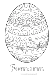 Gratis färgläggning Mandala Påskägg Påsk Doodle Stort påskägg