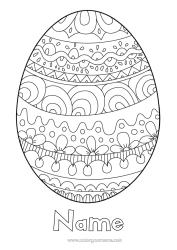 Free colouring Mandala Easter eggs Easter Doodle Large Easter egg