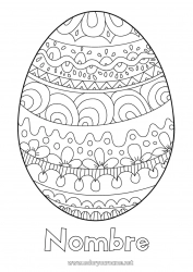 Colorear gratis Mandala Huevos de Pascua Pascua de Resurrección Doodle Gran huevo de pascua