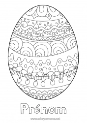 Coloriage gratuit Mandala Oeufs de Pâques Pâques Doodle Gros oeuf de Pâques