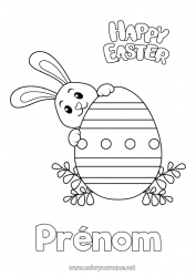 Coloriage gratuit Printemps Lapin Animal Pâques 