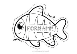 Gratis färgläggning Barnaktiviteter Fisk Aprilskämt Lätta målarbilder Marina djur eller vattenlevande djur