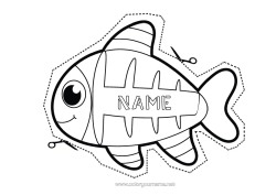Free colouring Children's activities Fish April Fool's Day Easy colouring pages Marine or aquatic animals Cutting out for children