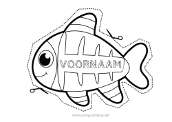 Gratis tekening Activiteiten voor Kinderen Vis 1 april Eenvoudige kleurplaten Zeedieren