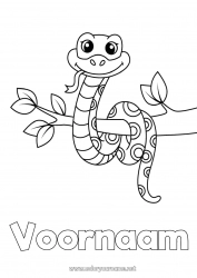 Gratis tekening Schattig Dier Slang Boom Reptielen