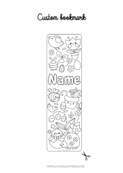 Colouring to customise Cute Spring Children's Activities Animal Easter Bookmark Lily Of The Valley Symbols Insects