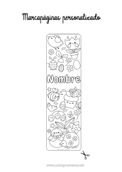 Colorear para personalizar Kawaii Primavera Actividades para niños Animales Pascua de Resurrección Marcador Lirio de los valles Simbolos Insectos