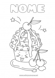 Disegno gratuito Carino Kawaii Ciliegia Frutta Cupcake