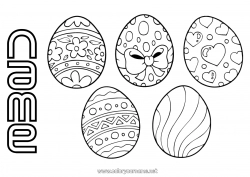 Free drawing Children's activities Easter eggs Easter Intermediate coloring pages