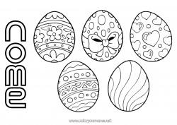 Disegno gratuito Attività per Bambini Uova di Pasqua Pasqua Disegni intermedi