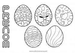 Dessin gratuit Activités enfants Oeufs de Pâques Pâques Coloriages intermédiaires