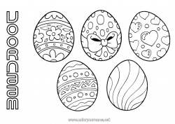 Gratis tekening Activiteiten voor Kinderen Paaseieren Pasen Intermediaire kleurplaten