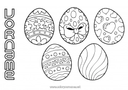 Kostenlose Zeichnung Kinderaktivitäten Ostereier Ostern Mittelstufenmalvorlagen