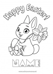 Free drawing Spring Bunny Animal Easter eggs Easter Daffodils 